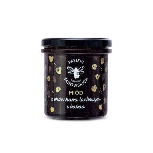Miód z orzechami laskowymi i kakao 410 g - Pasieki Rodziny Sadowskich
