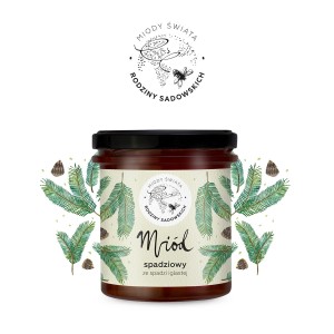 Miód ze spadzi iglastej 450 g - Pasieki Rodziny Sadowskich